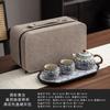 Ru kiln blue and white, one pot and two cups of kung fu tea set, small set, ceramic teapot, tea tray, one or two people drinking tea, tea maker