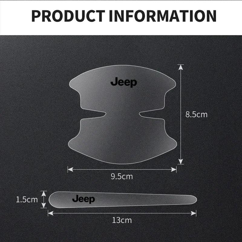 8Pcs Car Door Handle Bowl Protector Sticker Gift for Jeep Renegade Wrangler JK JL Grand Cherokee Anti-Scratch Car Accessories ALV1