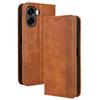 Flip-Hüllen für OPPO A6X Lederhülle [Flip Vintage Leder] Stoßfest Langlebig Retro Handyhülle