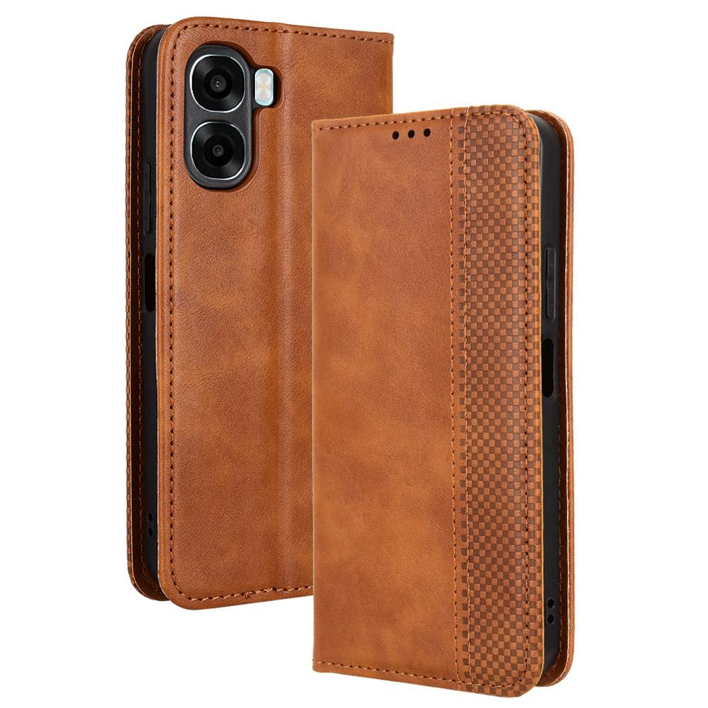 Flip-Hüllen für OPPO A6X Lederhülle [Flip Vintage Leder] Stoßfest Langlebig Retro Handyhülle