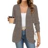 Cardigan décontracté à manches longues de couleur pour femme, haut en maille à ouverture sur le devant pour un usage quotidien