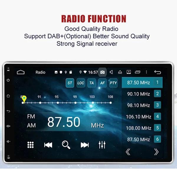 Universal Android 10.1 2Din Car Stereo Autoradio Car Doble Din BT FM Android Radio GPS Navi WiFi Touch Screen Multimedia 10.1" Touch Head Unit in-Dash
