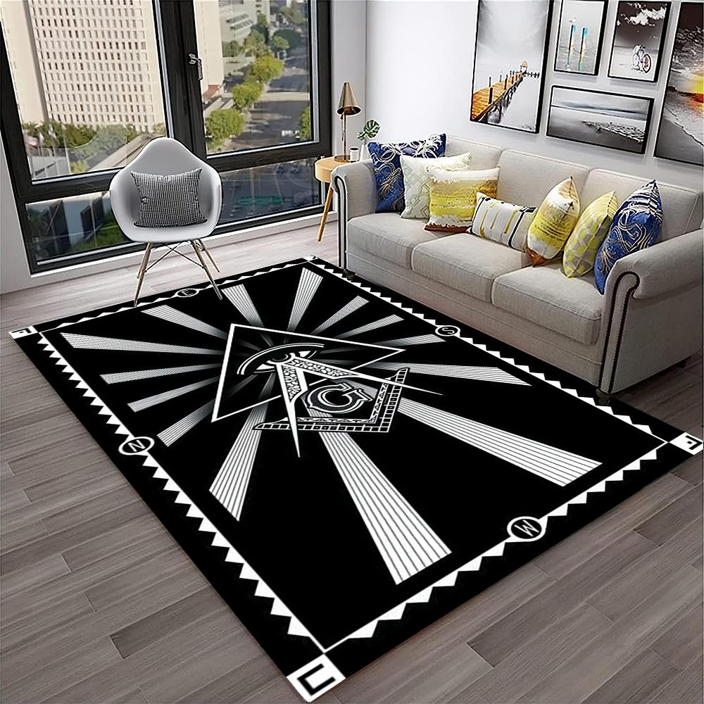 Metselaars Vrijmetselarij Illuminati Ring Tapijt Vloerkleed voor Thuis Woonkamer Slaapkamer Bank Deurmat Decor, Kinderkamer Vloerkleed Antislip Vloermat