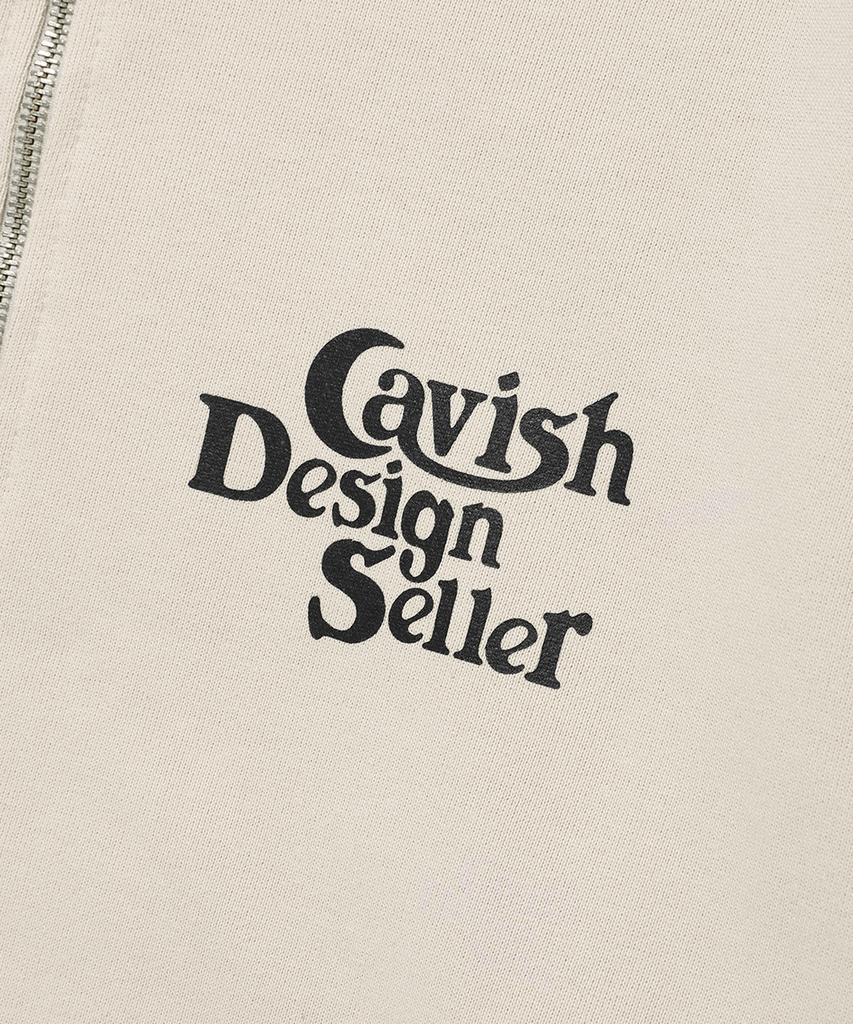 Cavish Seller Logo Zip Up Hoodie Beige(Cv2Fsum480A)