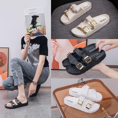 EVA Thick-soled Casual Slippers, Increased Outer Wear Sandals and Slippers, Double Buckle Lightweight Non-slip Beach Shoes