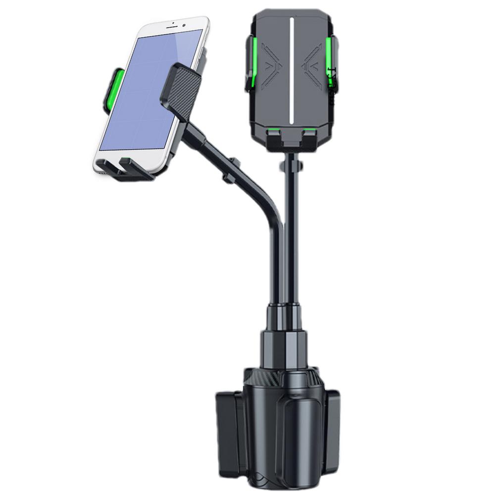 Car Phone Stand Mount Long Flexible Neck Double Car Mount For Cell Phone Rotatable Cell Phone Holder Cradle With Expandable Base
