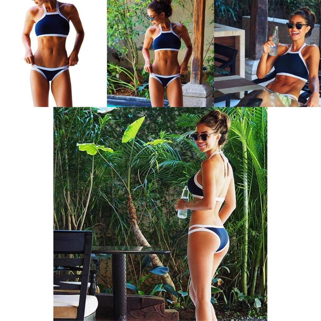 Elegant Summer Women Casual Swimsuit Push Up Beachwear Bikini With High Padded Waist