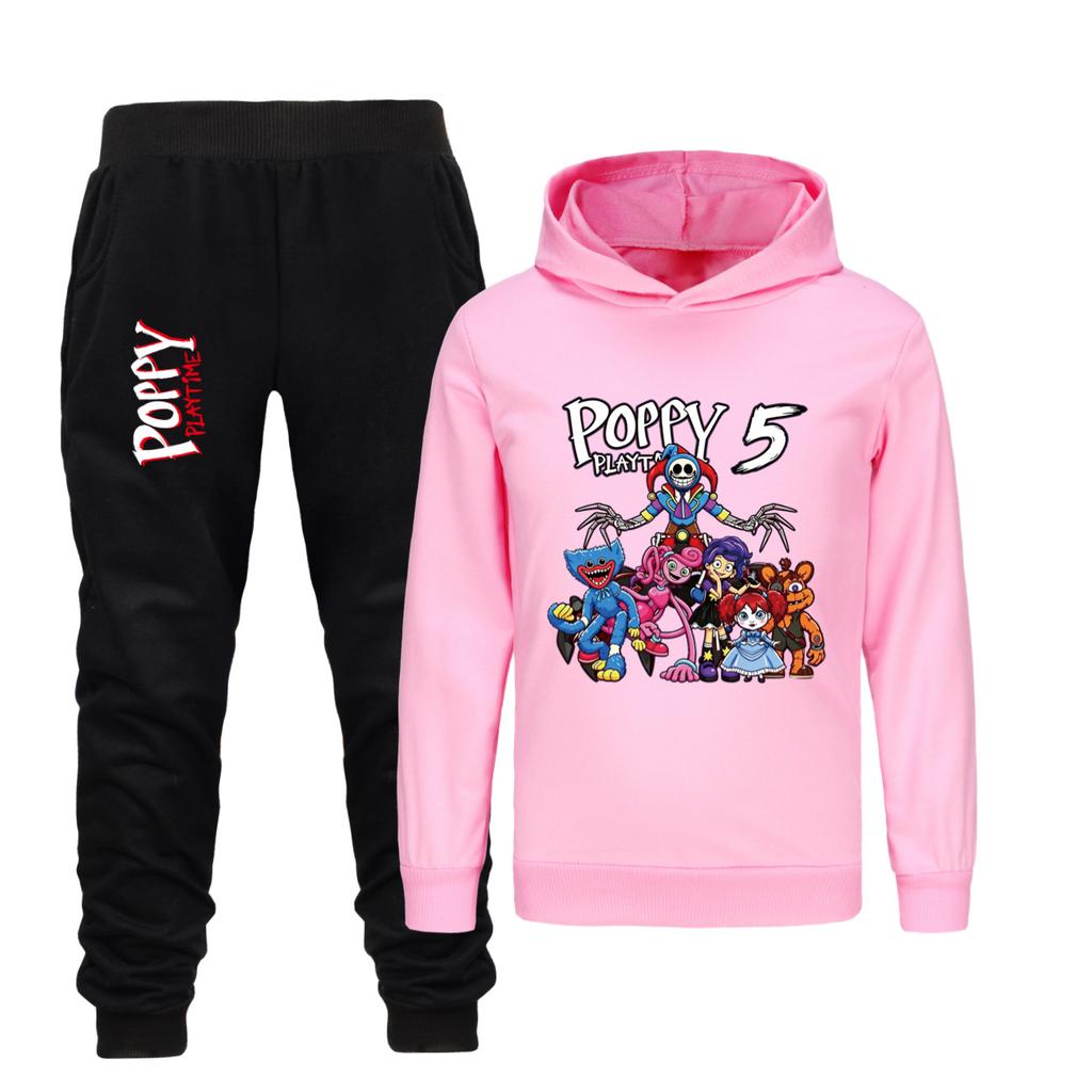 Poppy playtime children's hooded sweatshirt trousers casual sports suit 5707