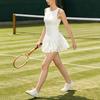 Womens Breathable Lace Tennis Skirt Set With Cutout Back Sports Dress Gym Yoga Running