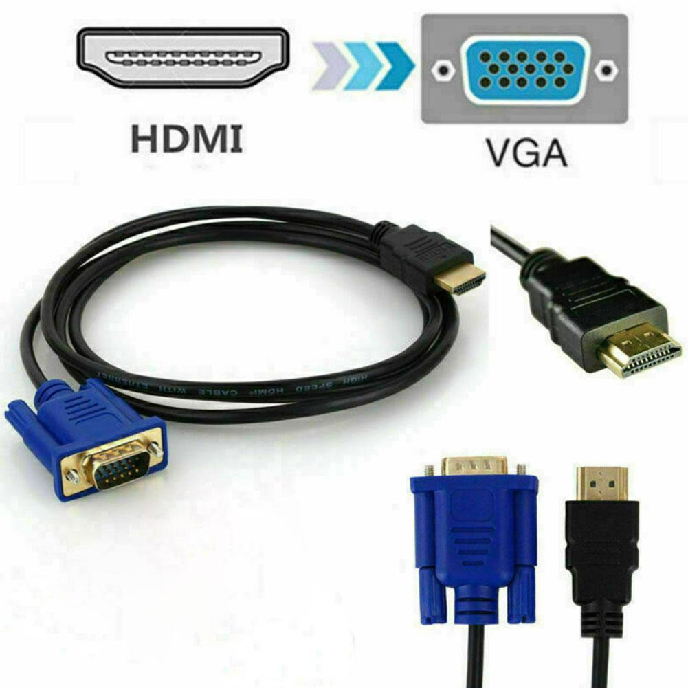 1.8 M Adapter Cable HDMI-compatible Male To VGA 1080P Male HDTV with Audio Adapter Cable HDMI-compatible TO VGA Cable (1/2PCS)