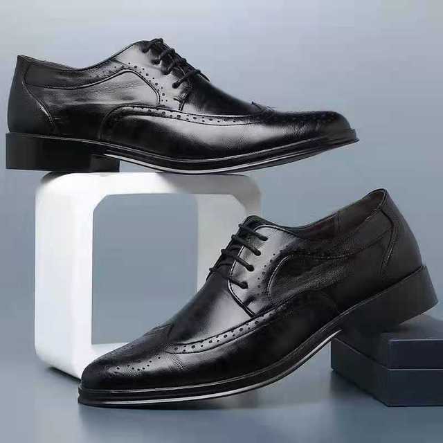 Håndlagde Herre Wingtip Oxford Sko Ekte Kalveskinn Brogue Dressko Klassiske Formelle Businessko Mann