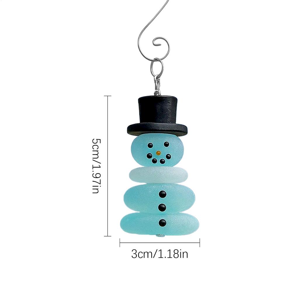 

Украшения из морского стекла 3D смола Снеговик Подвесное прибрежное украшение для елки дома кухни улицы сада патио стены окна пляжа синий