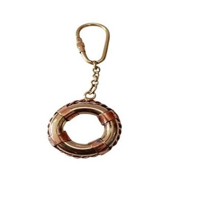 Nautical Life Tube Life Ring Keychain Solid Brass Key Ring