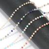 1 Meter Stainless Steel Colorful Glass Beads Chains DIY Jewelry Making Necklace Findings Bracelets Accessories Anklet Supplies