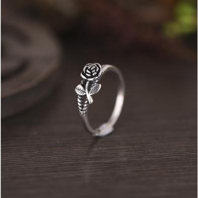 1pc Retro Delicate Ring, Simple Rose Flower Ring