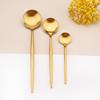 304 paslanmaz çelik yemek takımı seti altın mat parlatma çatal bıçak kaşık seti salata çatalı kaşık çay kaşığı tatlı çatal sofra