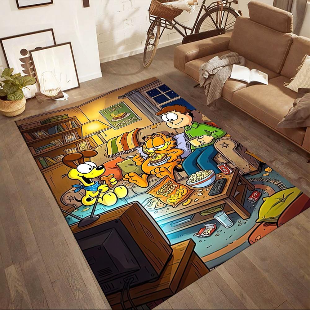 Garfield And Odie S Fun Day Square Rugs Are a Great Choice for Living Rooms, Bedrooms, Home Décor, and As Gifts