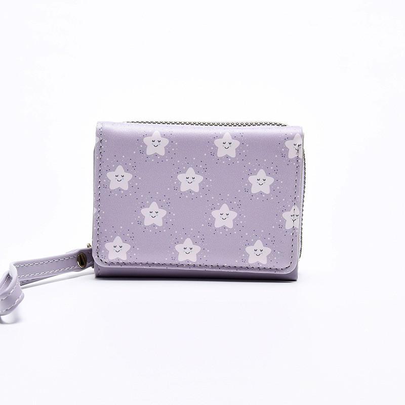 

Advanced Ladies Zipper Wallet In Short Style With Functional Design For Daily Wear фіолетовий