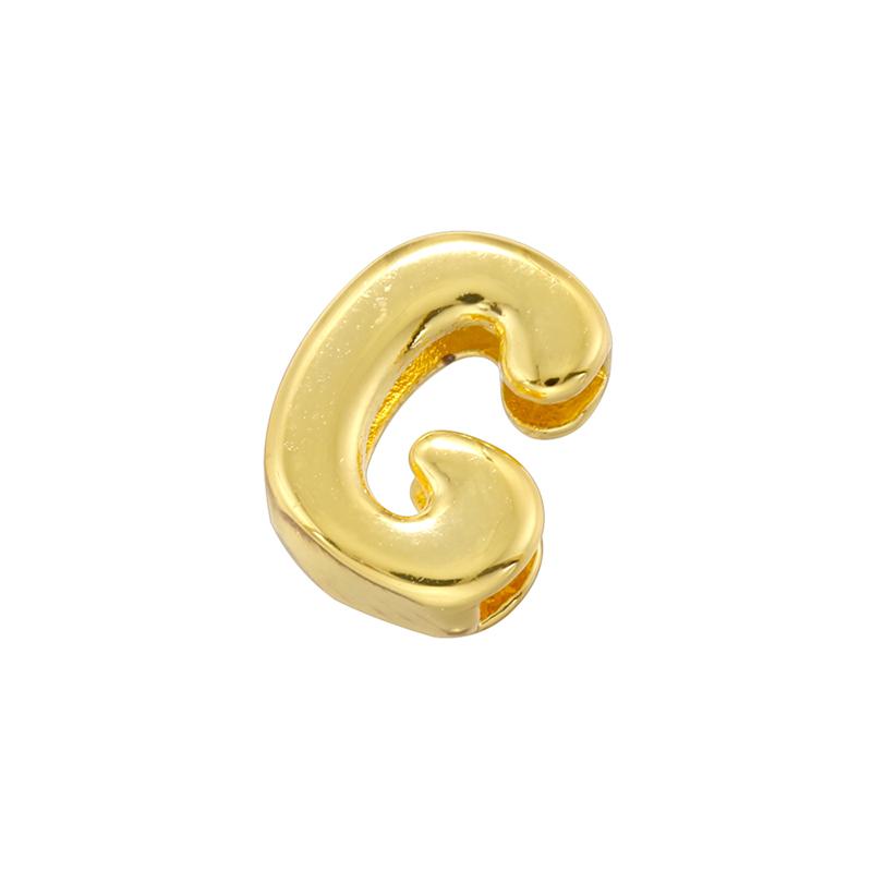 Gold Plated Brass Eco-Friendly Plating A-Z Initial Letter Beads, Cute DIY Jewelry Making Accessories Beads:VZ442