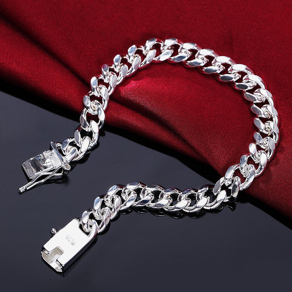 Korean Style Textured Silver Plated Cuban Bracelet - Hot Selling Fashion Accessory YH11