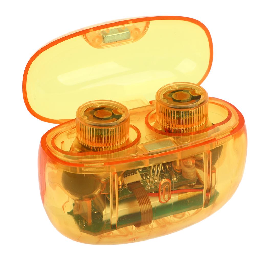 Wireless Earbud Transparent Bluetooth Noise Canceling Exercise Headphone for Tik Tok Page Flip Yellow