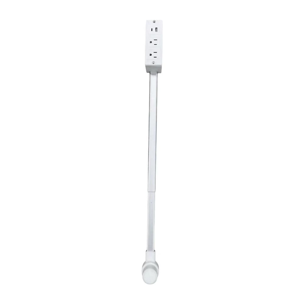 Rotates 180° Electrical Outlet Extender Adjustable Length Flat Plug Power Strip  for NightStand