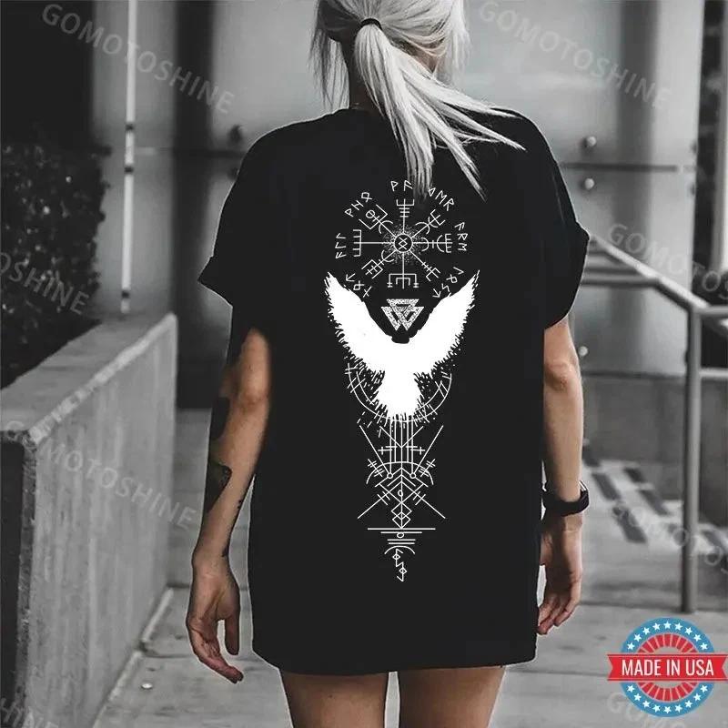 Runes Eagle Print Women s T-shirt XXXL