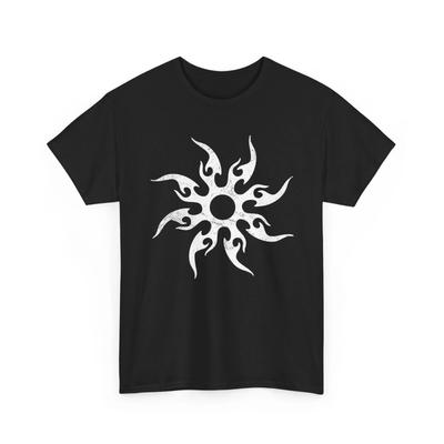 T-shirt Tribale con Simbolo del Sole per Adolescenti, Due Volte Costume, Abbandonato