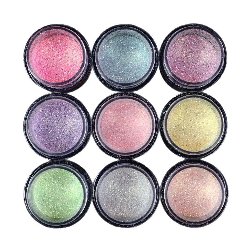 New Nail Art Glitter 9-Color Set Glitter Sugar Powder Symphony Jewelry Wool Glitter