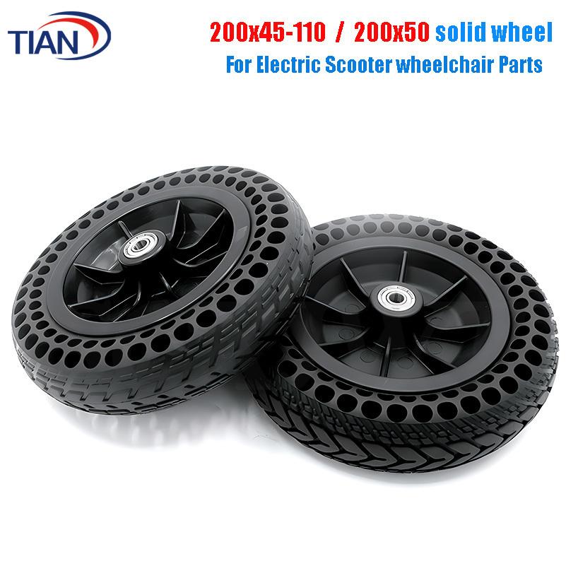 8 Inch 8X2 Solid Tyre with Plastic Hub 200x50 200x45-110 for Electric Scooter Wheelchair No Inflation Part Whole Wheel Durable
