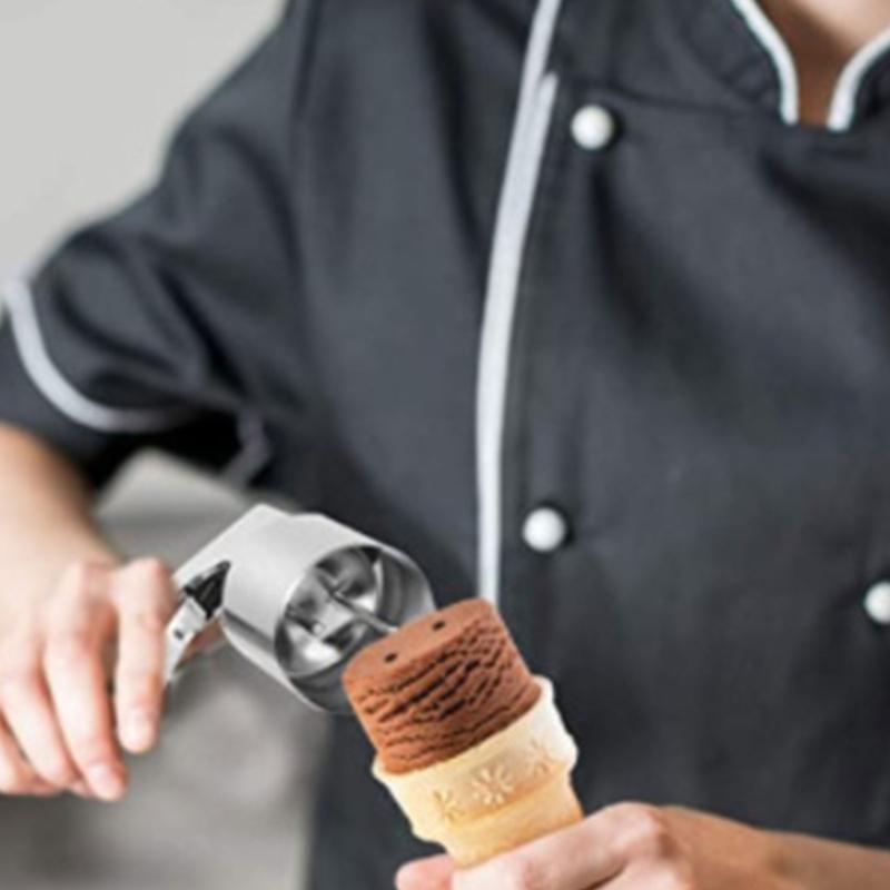 Old Fashions Ice-Cream Scoopers Reliable Dessert Scoopers Stainlesss Steel Ice Cream Spoon and Cylinders Kitchen Tool
