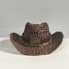 Hollow straw hat Summer sunshade cowboy hat Handwoven hat Outdoor sunscreen straw hat Corn husk