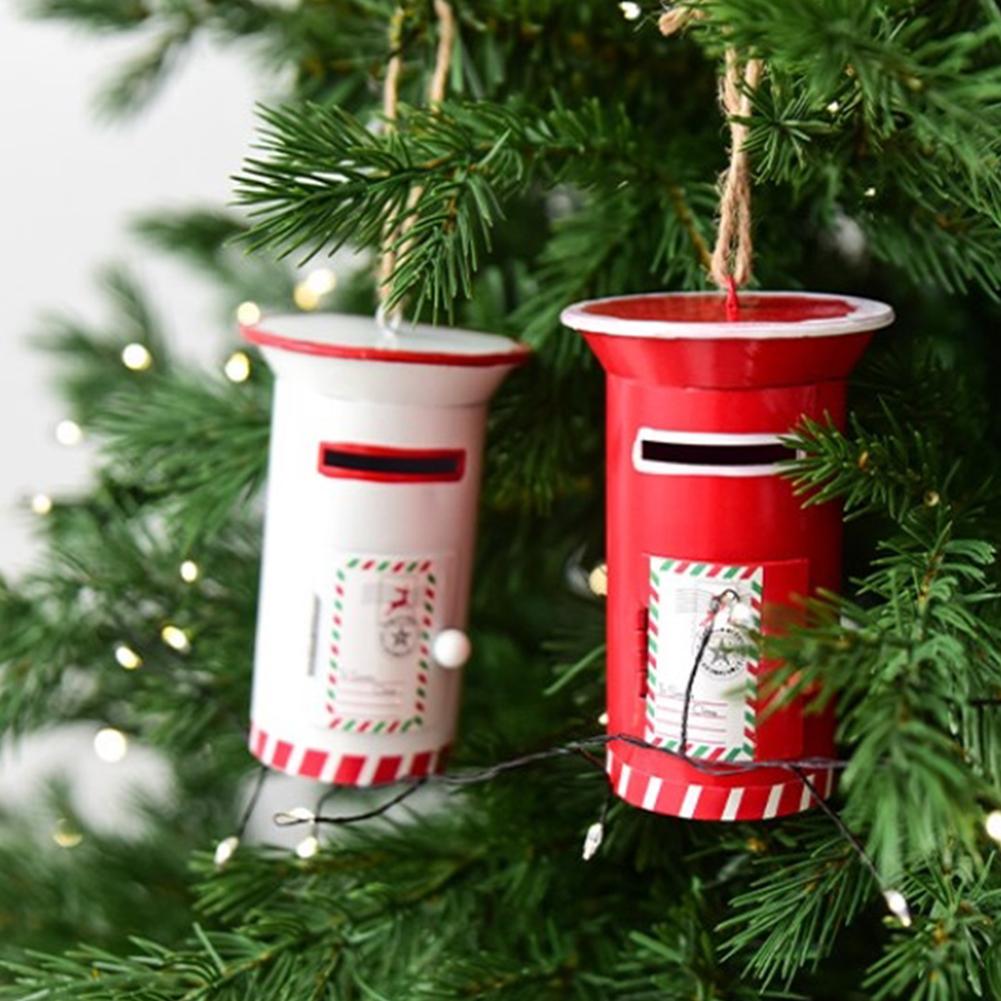 Christmas Mini Mailbox Decoration with Realistic Design and Functional Door Suitable for Various Holiday Settings