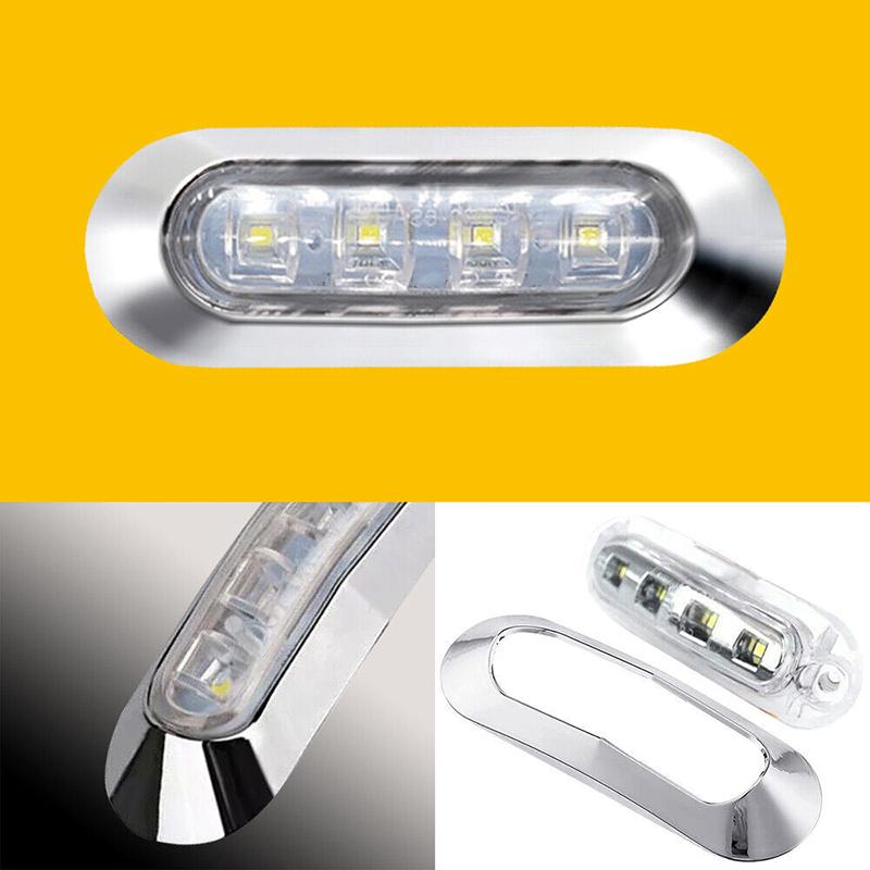 4PCS 12V-24V 4 SMD Led Side Marker Indicator Car Lights Front Rear for Trucks Cab RV Trailer Amber/Red/White/Green/Blue Back Up Lights 1