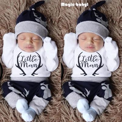 UK STOCK Newborn Winter Baby Boy Girl Fluffy Top Pants Warm Outfit Clothes 3Pcs