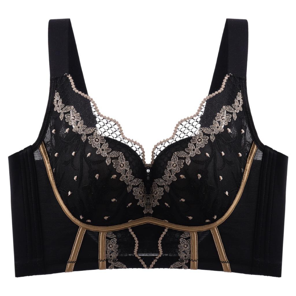 

Guangdong Shantou underwear small breasts gather not empty cup mulberry silk embroidery no steel ring adjustment bra close breast 40/90AB