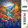 1000pcs Jigsaw Puzzle, Made of White Cardboard, Themed Puzzle Game, European Pastoral Scenery Puzzle, Candlelit Dinner Scene Puzzle, Christmas Puzzle,