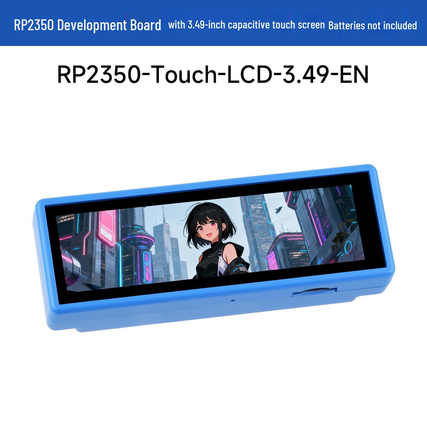RP2350 High-Performance Dev Board with 3.49  Capacitive Touchscreen (172×640 Resolution)