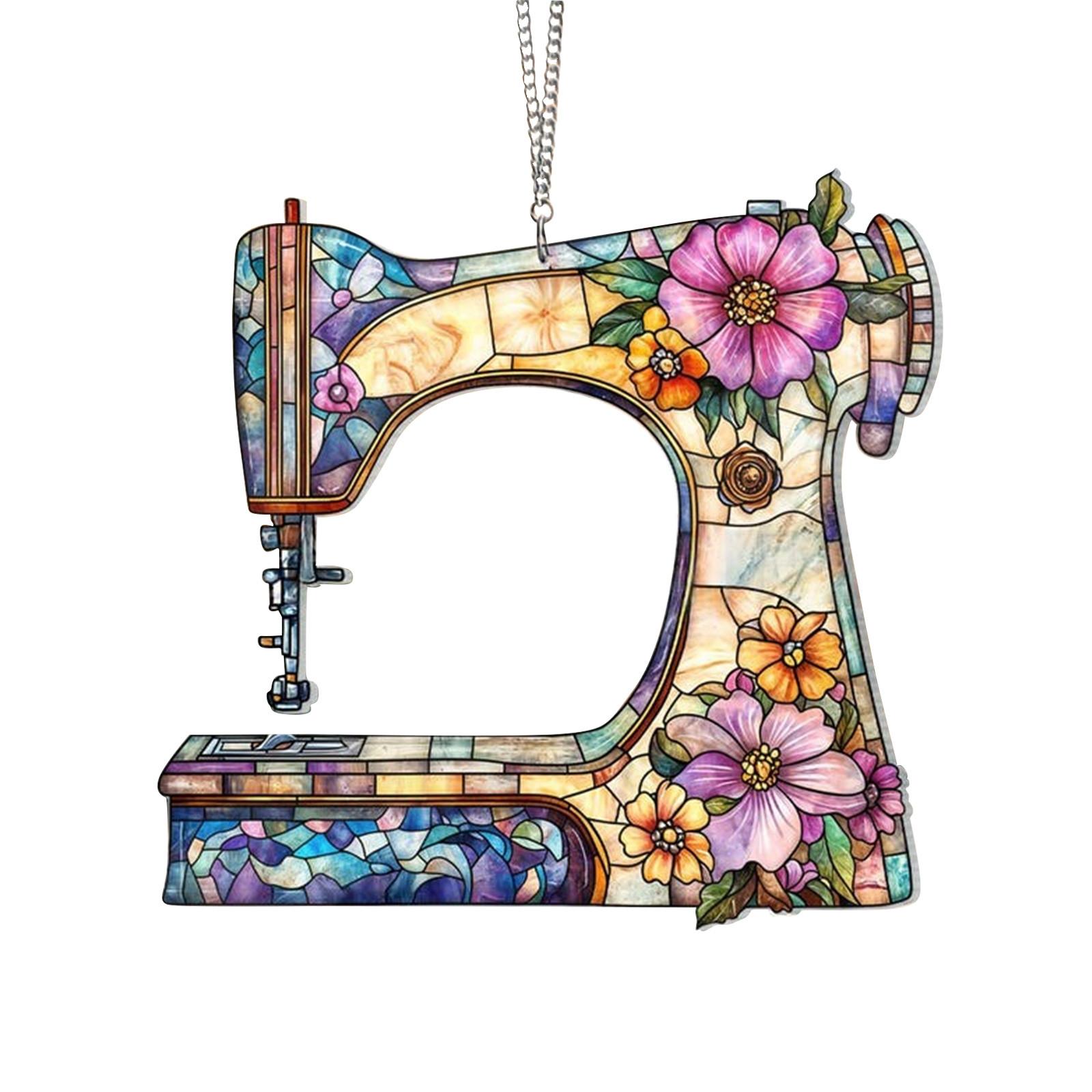 Sewing Machine Decoration, Wildflower Sewing Machine Window Decoration, Perfect Gift For Sewing Lovers, Tailor Shop Decoration Sewing Decoration One Size