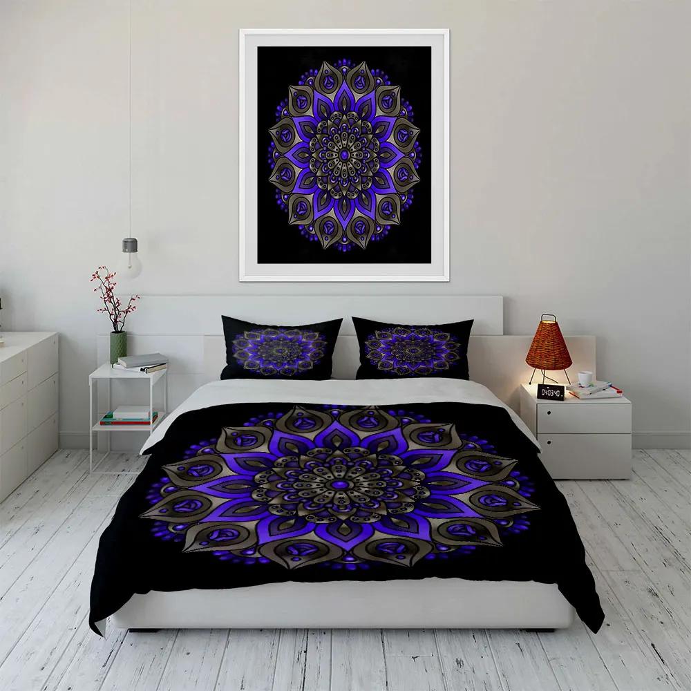 Mandala Kunst Dekor Set Weiche Bequeme Bettbezug Bettwäsche Set Enthalten 1*Bettbezug & 2*Kissenbezüge Geschenk