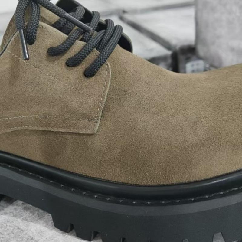 Scarpe Derby Retro da Uomo Stivali da Lavoro con Plateau Massiccio Allacciate Stivaletti Vintage Comodi Classici Bassi alla Caviglia Scarpe Casual alla Moda