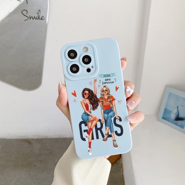 Fashion Girls Silicone Phone Case for iPhone 14 13 12 11 Pro Max Case for iPhone SE 2020 14 7 8 Plus XR X XS Soft Cover Fundas