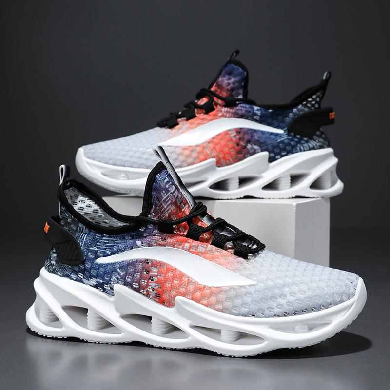 Blade Men's Shoes Breathable Thin Mesh Running Non Slip Soft Bottom Large Hollow Sports Leisure