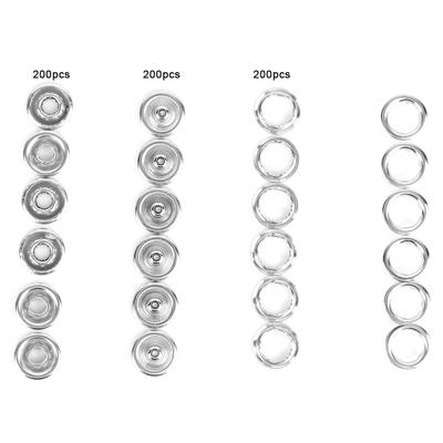 200 Pcs 9.5MM Hollow Prong Snap Button Fastener for Baby One Piece Suit