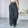 Women's Asymmetric Wide Leg Suit Pants Loose Fit Trousers for Wear