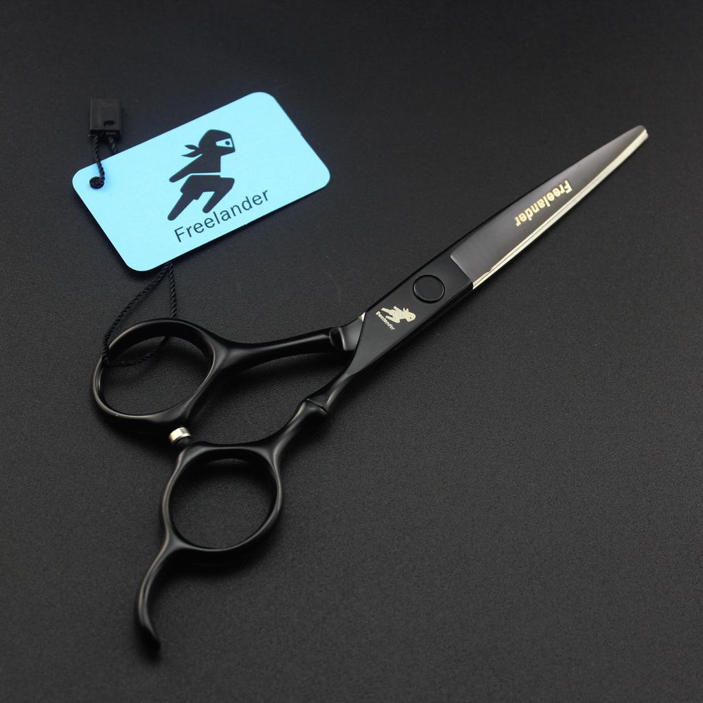 6.0 Inch Black Freelander Bamboo Handle, Hair Scissors, Hair Scissors, Flat Scissors, Bangs Scissors, Tooth Scissors, Thin