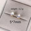Delicate Water Drop Shaped Stud Earrings Luxury Silver Color Crystal CZ Ear Earrings for Women Fashion Versatile Jewelry