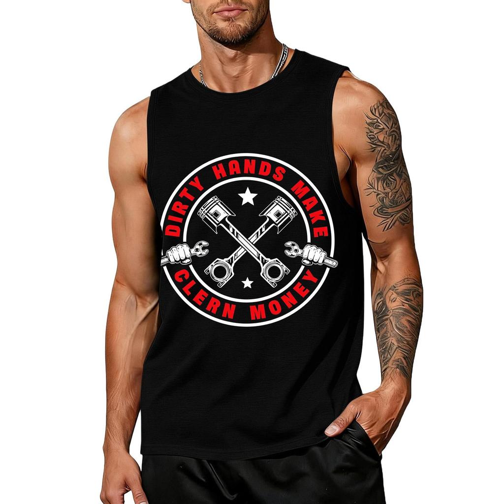 Men Sleeveless Tank Top Casual Muscle Shirt Labor Day Graphic Print Cotton Blend Lightweight Workout Gym Apparel