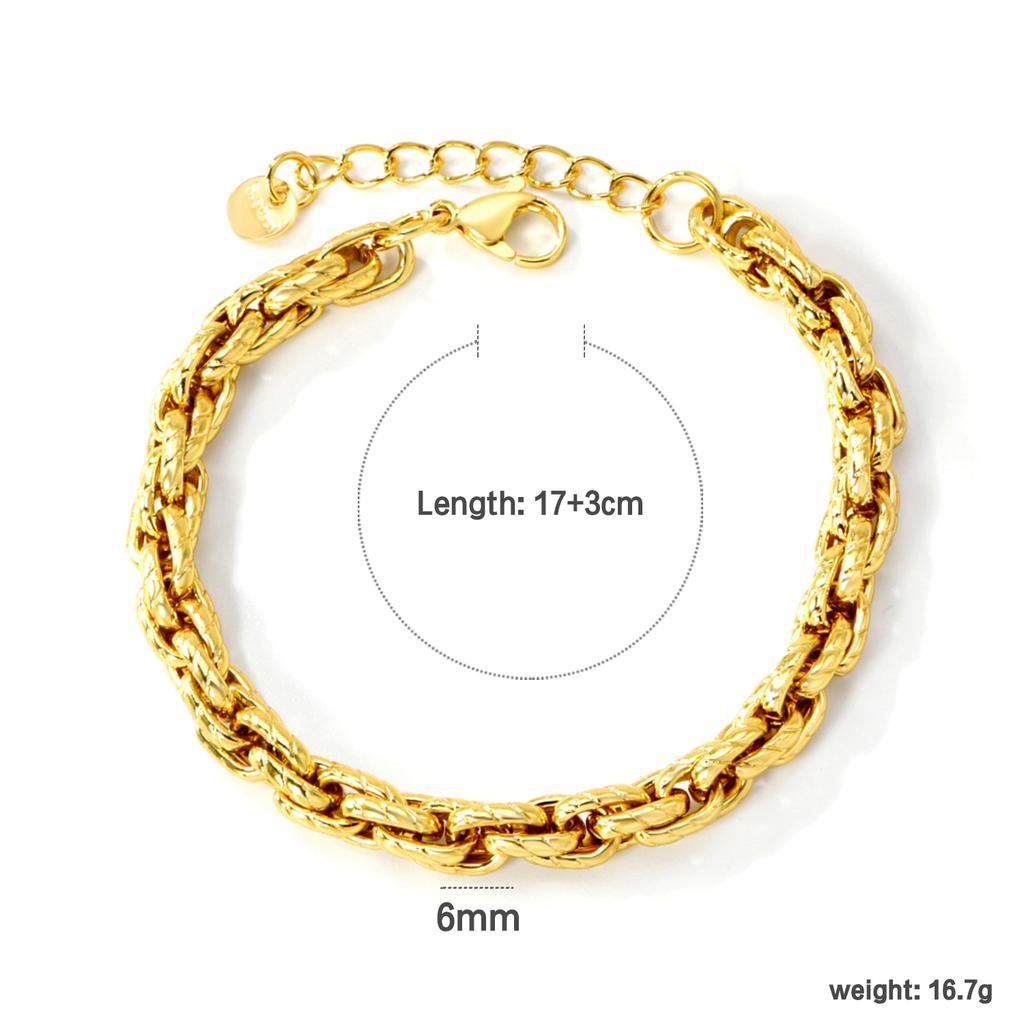 Trendy Hip-hop New Goth Unisex Fashion Bracelet Unique and Creative Irregular Stainless Steel Gold-plated Design Punk Style Gift
