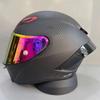 DOT Approved Matte Grey Red Helmet Men and Women Riding Full Face Motorcycle Helmet Motocross Scooter Big Spoiler Helmet Casque